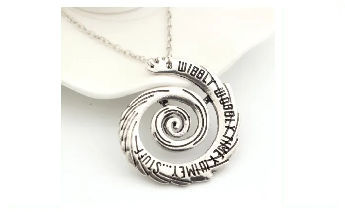 Hollow Spiral Wibbly Wobbly Timey Wimey English Letter Pendant Necklace Sparkling Selections Necklaces Hollow Spiral Wibbly Wobbly Timey Wimey English Letter Pendant Necklace Sparkling Selections Necklaces