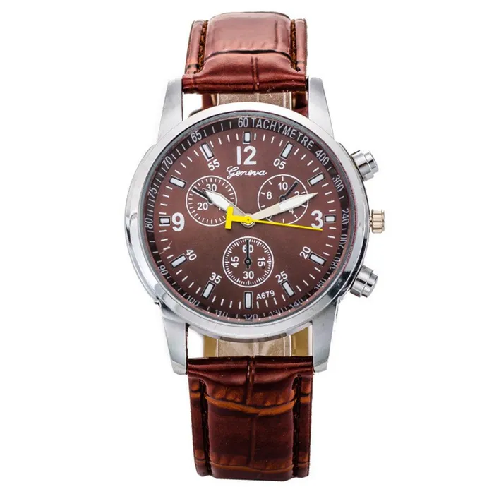 Men Faux Leather Quartz Analog Elegant Watch sparklingselections Watches
