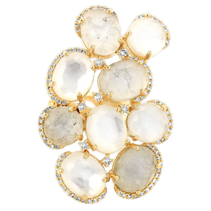 Mother of Pearl Moonstone Ring342295 Elisa Ilana Rings