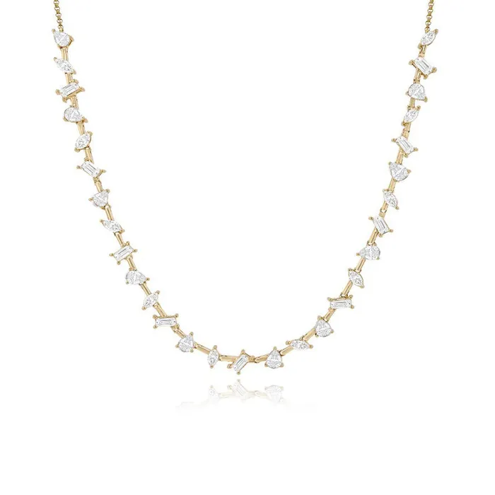 Necklaces Alev Collection Multi Shape White Sapphire Necklace