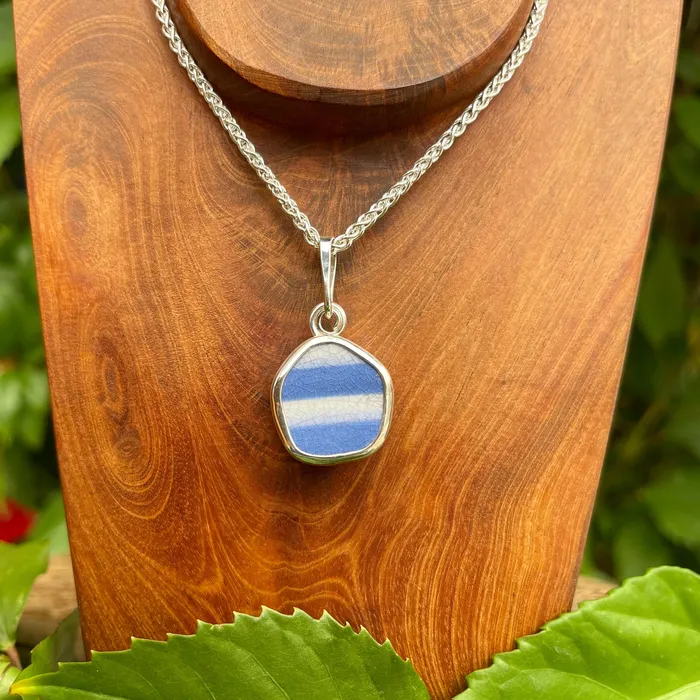 Necklaces Crucian Gold Faded Denim Sterling Silver Pendant