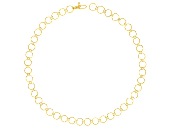 Necklaces GG GOLD NEW GURHAN Geo Gold Diamond Link Short Necklace 85mm Round Necklaces GG GOLD NEW GURHAN Geo Gold Diamond Link Short Necklace 85mm Round