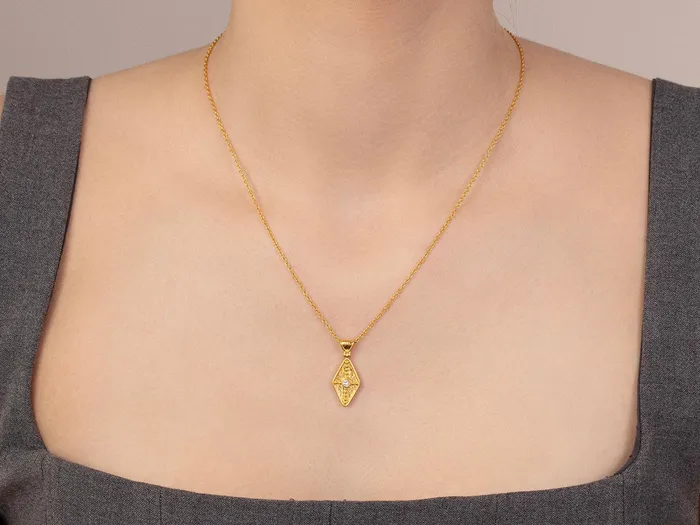Necklaces GURHAN Muse Gold Diamond Pendant Necklace Diamond Shape GG GOLD TRAD