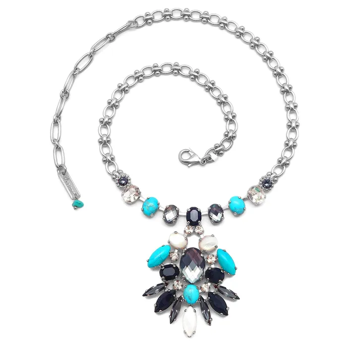 Necklaces Mariana Mariana Zanzibar Swarovski Crystal Silver Necklace 65503688