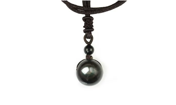 Necklaces Mens Black Obsidian Rainbow Eye Beads Ball Pendant Necklace sparklingselections Necklaces Mens Black Obsidian Rainbow Eye Beads Ball Pendant Necklace sparklingselections