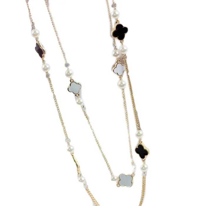 Necklaces Rhinestone Four Leaf Clovers Simulated Pearl Necklaces For Women sparklingselections Necklaces Rhinestone Four Leaf Clovers Simulated Pearl Necklaces For Women sparklingselections