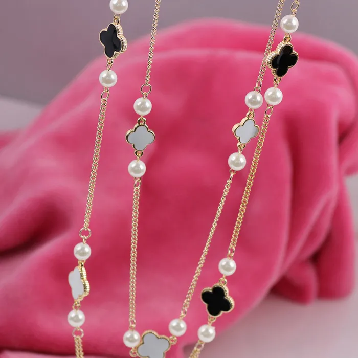 Necklaces Rhinestone Four Leaf Clovers Simulated Pearl Necklaces For Women sparklingselections Necklaces Rhinestone Four Leaf Clovers Simulated Pearl Necklaces For Women sparklingselections