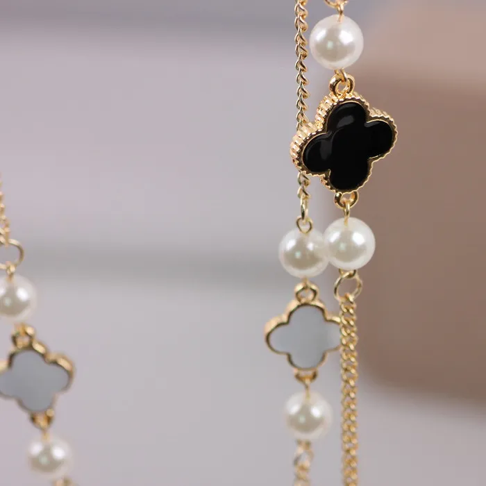 Necklaces Rhinestone Four Leaf Clovers Simulated Pearl Necklaces For Women sparklingselections Necklaces Rhinestone Four Leaf Clovers Simulated Pearl Necklaces For Women sparklingselections