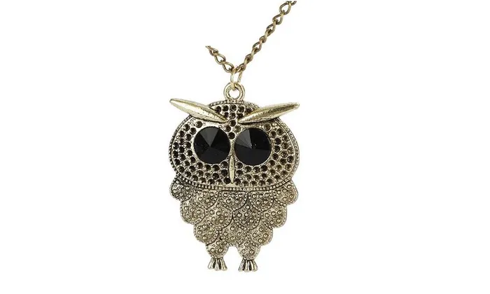 Necklaces sparklingselections Gold Plated Owl Long Chain Pendant Necklace