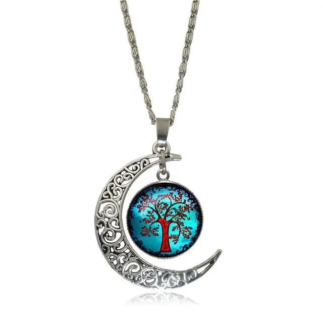 Necklaces sparklingselections Silver Moon Tree of Life Pendant Necklace