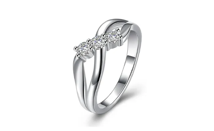 New Silver Plated White Women Anti Allergic Ring 78 sparklingselections Rings