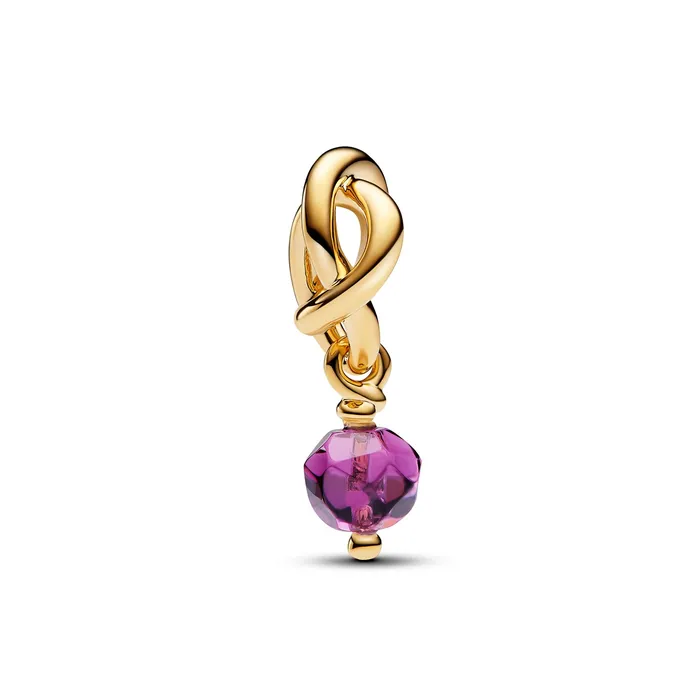 Pandora Charm Necklaces Pandora February Faceted Purple Eternity Circle Dangle Charm