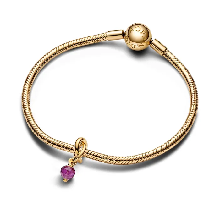 Pandora Charm Necklaces Pandora February Faceted Purple Eternity Circle Dangle Charm