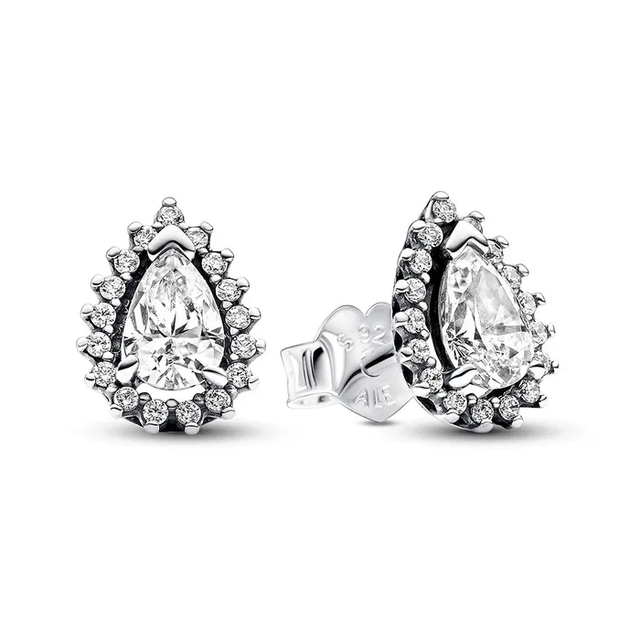 Pandora Earrings Sparkling Pear Halo Stud Earrings