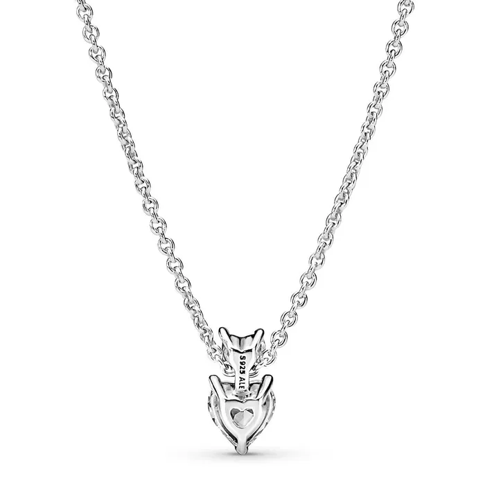 Pandora Necklaces Pandora Double Heart Pendant Sparkling Collier Necklace