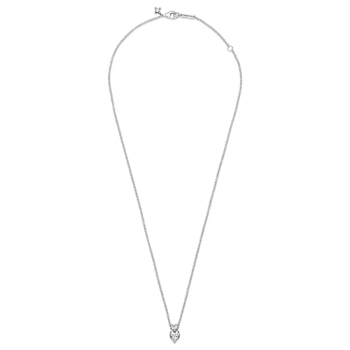 Pandora Necklaces Pandora Double Heart Pendant Sparkling Collier Necklace