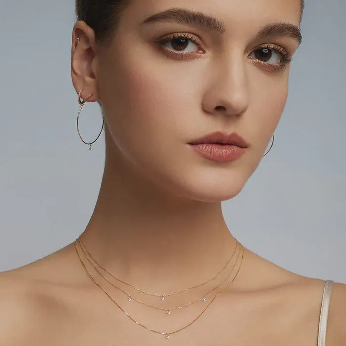 POISE Triple Floating Diamond Necklace Aurelie Gi Necklaces