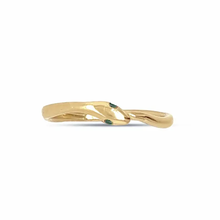 Rings Emily Amey Jewelry Ouroboros snake ring in 14k gold