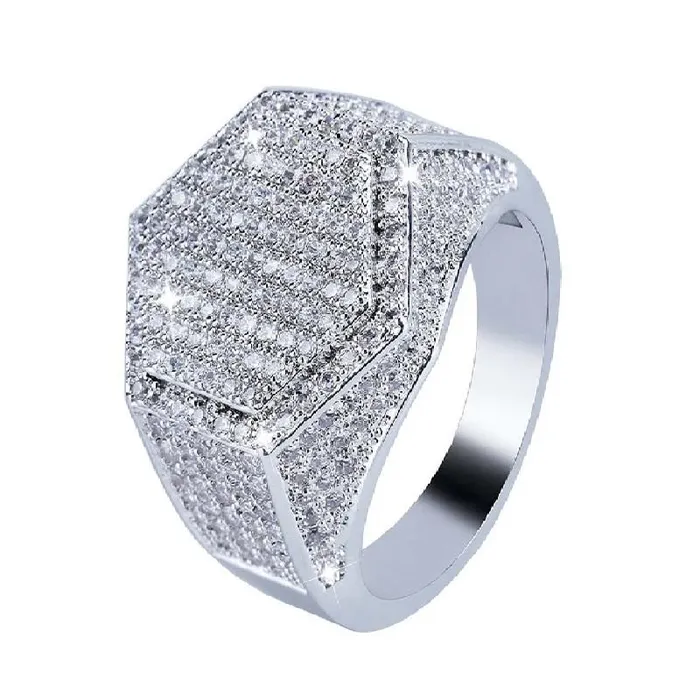 Rings New Hip Hop Iced Out Micro Pave CZ Finger Ring sparklingselections
