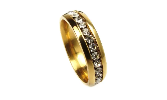Rings sparklingselections Never Fade Titanium Steel Crystal Band Ring 678