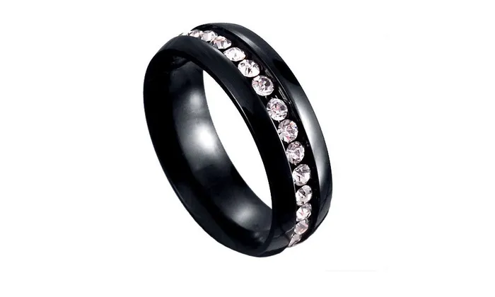 Rings sparklingselections Never Fade Titanium Steel Crystal Band Ring 678 Rings sparklingselections Never Fade Titanium Steel Crystal Band Ring 678