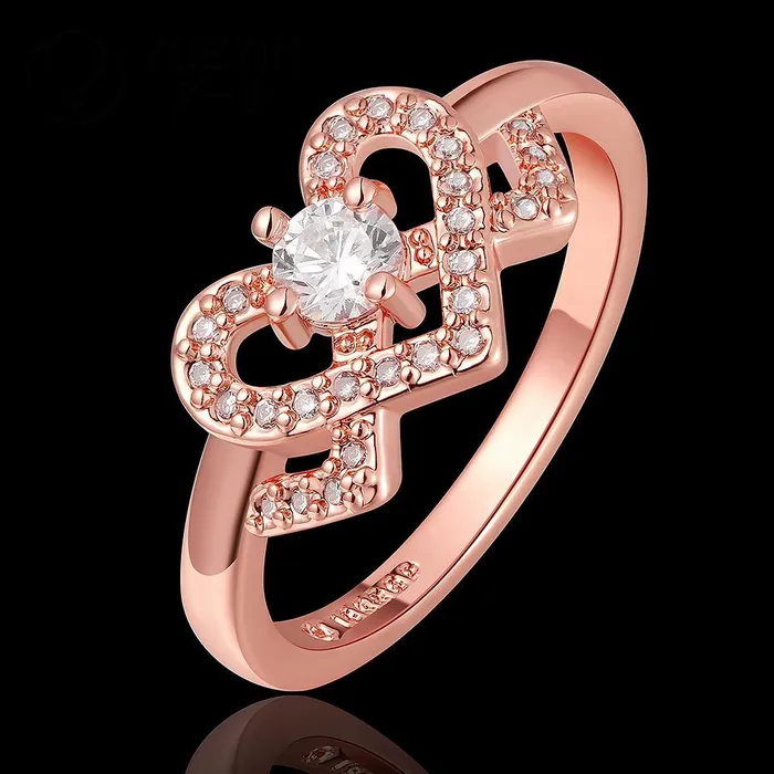 Rings sparklingselections Rose Gold Color Heart Shape CZ Stone Ring 7 Rings sparklingselections Rose Gold Color Heart Shape CZ Stone Ring 7