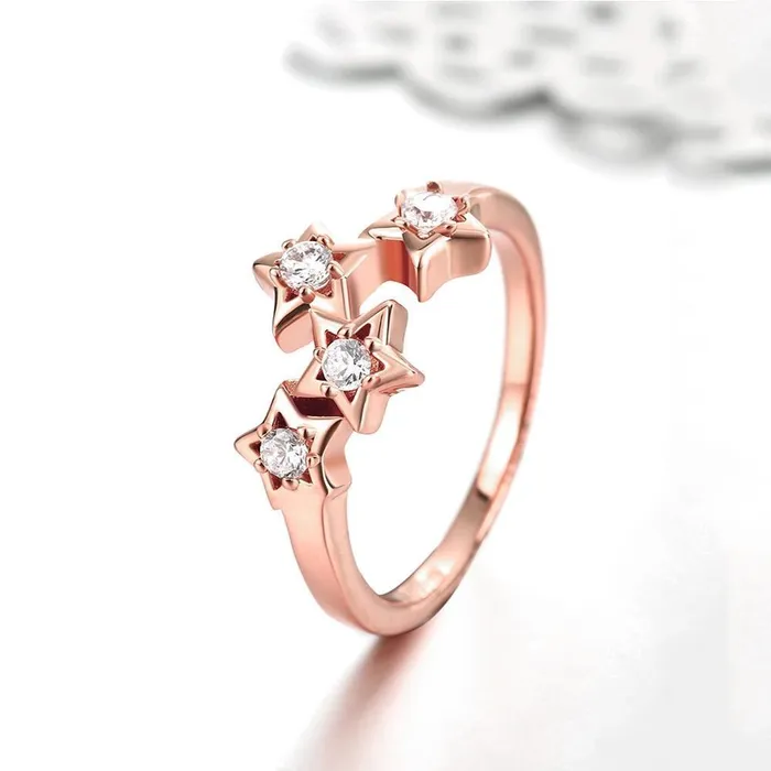 Rings sparklingselections Rose Gold Plated Star Shape Cubic Zirconia Ring 78 Rings sparklingselections Rose Gold Plated Star Shape Cubic Zirconia Ring 78