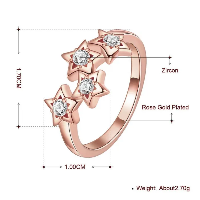 Rings sparklingselections Rose Gold Plated Star Shape Cubic Zirconia Ring 78 Rings sparklingselections Rose Gold Plated Star Shape Cubic Zirconia Ring 78