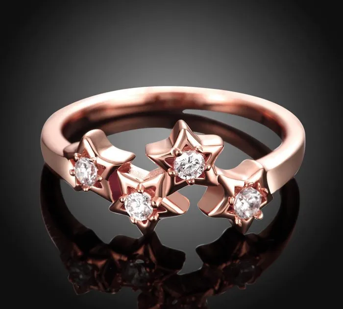 Rings sparklingselections Rose Gold Plated Star Shape Cubic Zirconia Ring 78 Rings sparklingselections Rose Gold Plated Star Shape Cubic Zirconia Ring 78