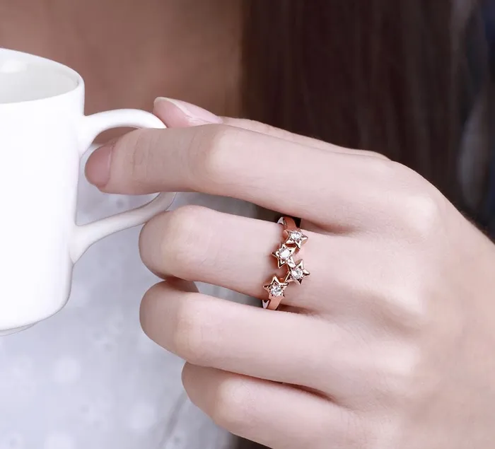 Rings sparklingselections Rose Gold Plated Star Shape Cubic Zirconia Ring 78 Rings sparklingselections Rose Gold Plated Star Shape Cubic Zirconia Ring 78