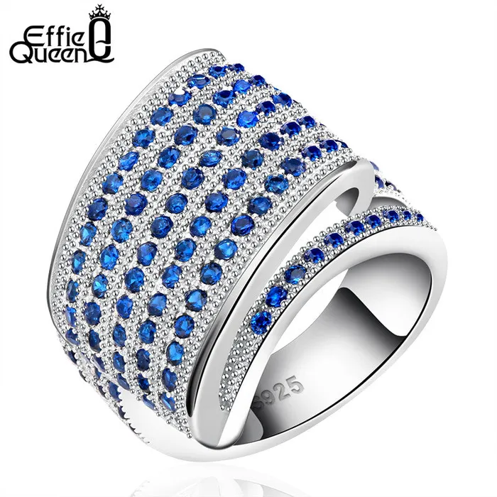 Rings Unique 114 Micro Blue Zircon Pave Setting Finger Ring sparklingselections