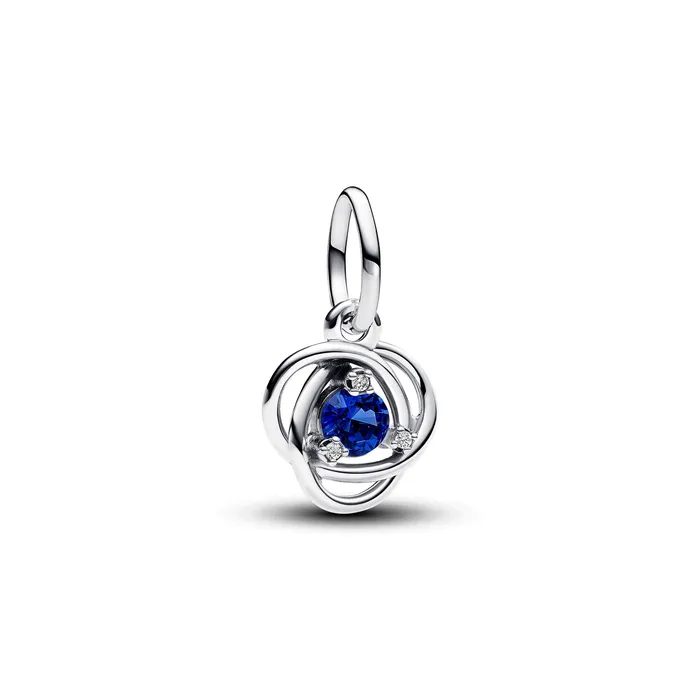 September Blue Eternity Circle Dangle Charm Pandora Charm Necklaces