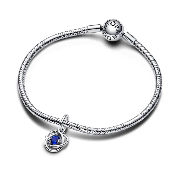 September Blue Eternity Circle Dangle Charm Pandora Charm Necklaces