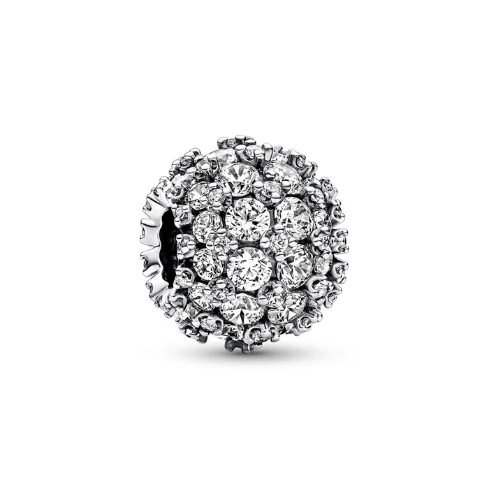 Sparkling Pav Round Charm Pandora Charm Necklaces