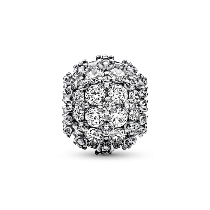 Sparkling Pav Round Charm Pandora Charm Necklaces