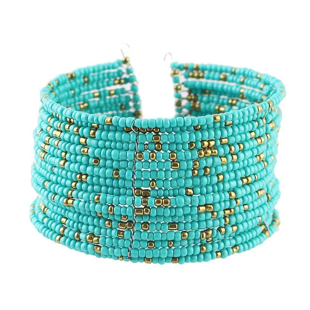 sparklingselections Bracelets Bohemian Colorful Beads Cuff Bracelet and Bangles Manchette For Women sparklingselections Bracelets Bohemian Colorful Beads Cuff Bracelet and Bangles Manchette For Women