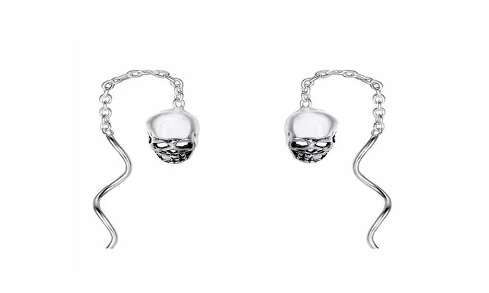 sparklingselections Earrings Halloween Party Skull Bone Skeleton Chain Earrings For Women sparklingselections Earrings Halloween Party Skull Bone Skeleton Chain Earrings For Women