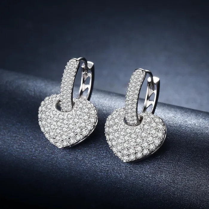 sparklingselections Earrings Heart Shape Drop Earrings for Women sparklingselections Earrings Heart Shape Drop Earrings for Women