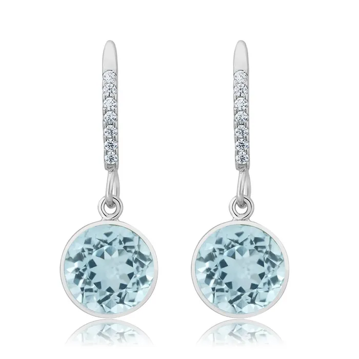 sparklingselections Earrings Natural Blue Topaz Dangle Earrings For Women sparklingselections Earrings Natural Blue Topaz Dangle Earrings For Women