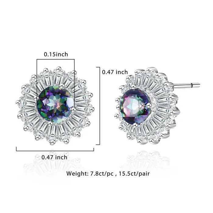 sparklingselections Earrings Rainbow Crystal Elegant Stud Earrings For Woman sparklingselections Earrings Rainbow Crystal Elegant Stud Earrings For Woman