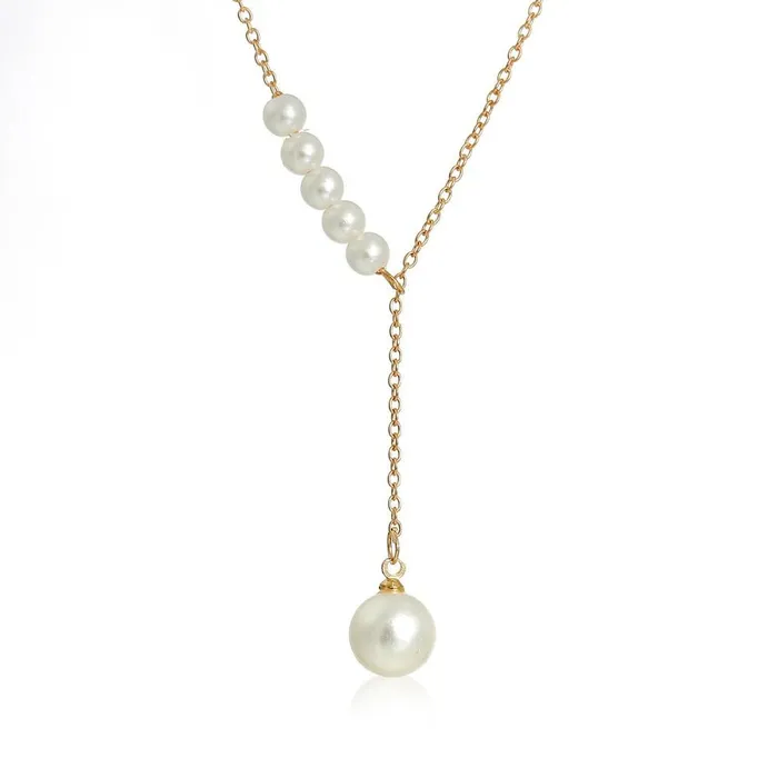 sparklingselections Necklaces Fashion Clavicle Chain Pearl Pendant Necklace sparklingselections Necklaces Fashion Clavicle Chain Pearl Pendant Necklace