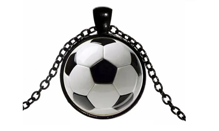 sparklingselections Necklaces Fashion Football Picture Glass Pendant Necklace sparklingselections Necklaces Fashion Football Picture Glass Pendant Necklace