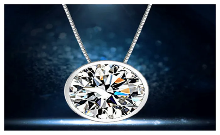 sparklingselections Necklaces Silver Plated Round Single Rhinestone Pendant Necklace for Women sparklingselections Necklaces Silver Plated Round Single Rhinestone Pendant Necklace for Women