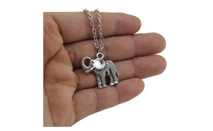 sparklingselections Necklaces Women Vintage Silver Tone Elephant Pendant Short Necklace sparklingselections Necklaces Women Vintage Silver Tone Elephant Pendant Short Necklace