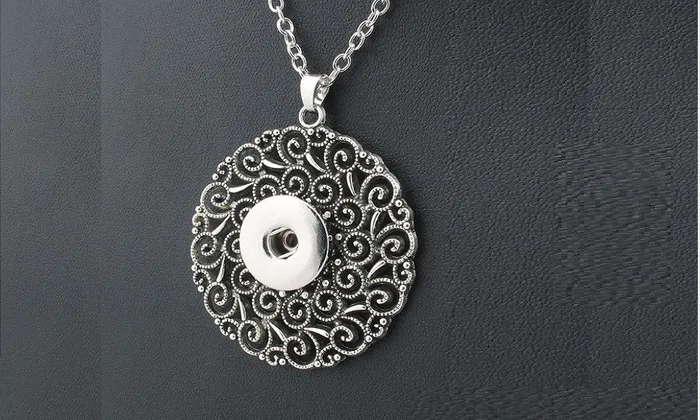 sparklingselections Vintage Womens Round Charms Snap Button necklace Necklaces