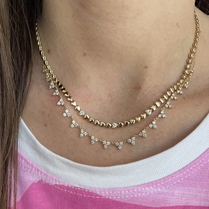 Trio Diamond Chain Necklace Alev Collection Necklaces