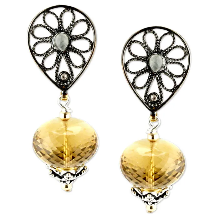 Whiskey Quartz Earrings347604 Elisa Ilana Earrings