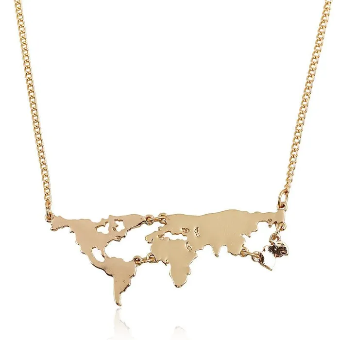 World Map Combination Pendant Necklace For Women sparklingselections Necklaces World Map Combination Pendant Necklace For Women sparklingselections Necklaces