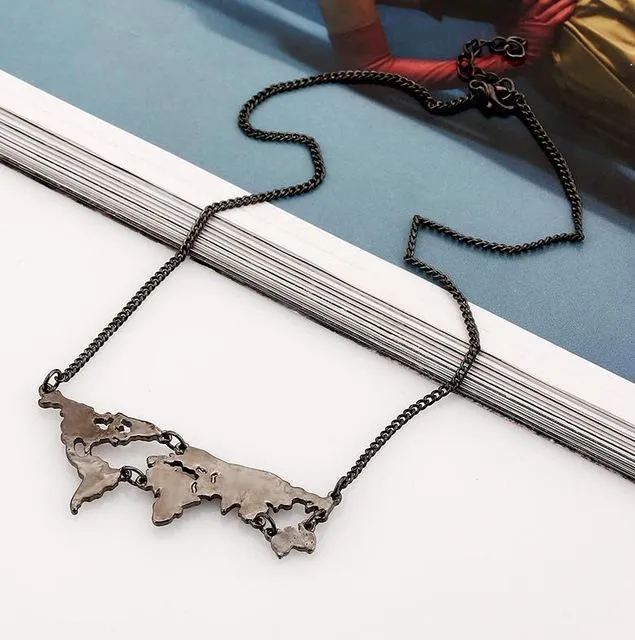 World Map Combination Pendant Necklace For Women sparklingselections Necklaces World Map Combination Pendant Necklace For Women sparklingselections Necklaces