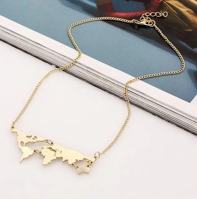 World Map Combination Pendant Necklace For Women sparklingselections Necklaces World Map Combination Pendant Necklace For Women sparklingselections Necklaces